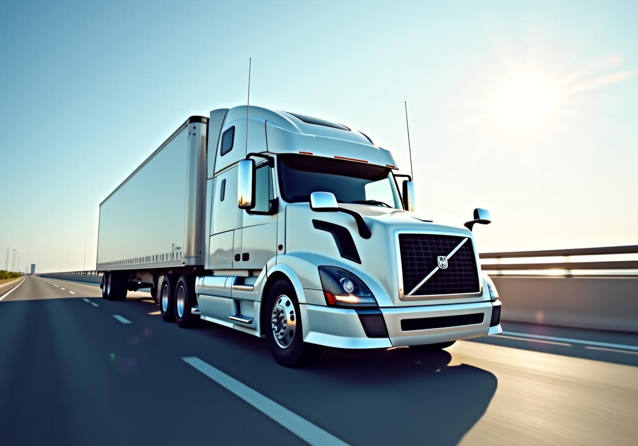 SELECT COMFORT RETAIL CORPORATION modern truck fleet on a scenic motorway