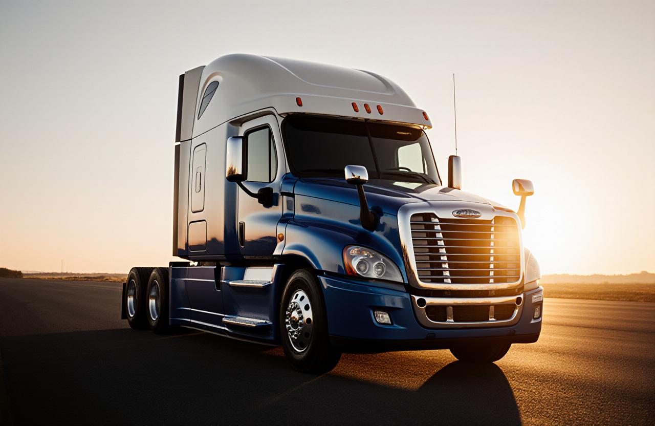 High-resolution profile of a modern logistics truck